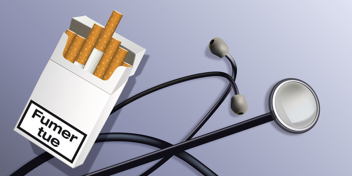 fumer - santé - cigarette - tabac - stéthoscope - médecin - dépendance - médecine - diagnostique