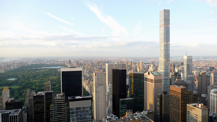 Manhattan skyline from a high tower in New York