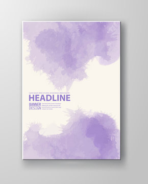 Watercolor purple color design banner © sdmix