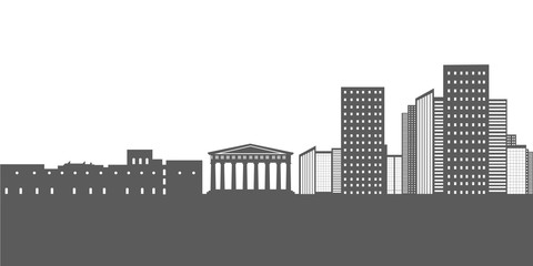 Naklejka premium Isolated Athens cityscape