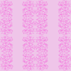 pink line floral seamless pattern