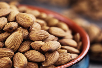Close up of Raw Almonds