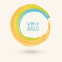 Watercolor circle texture. Vector circle elements