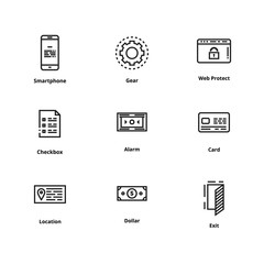 9 user interface line icons