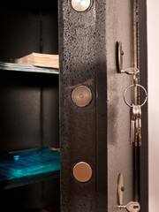 Detail of Open Safe with Bunch of Keys