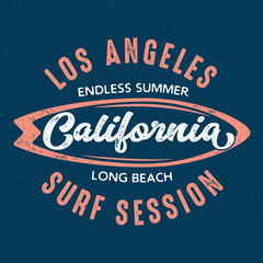 Calofornia Long Beach Surf Session - Tee Design For Print 