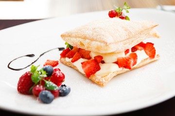 Sweet strudel with peach
