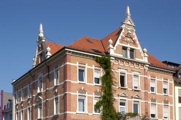 Fototapeta na wymiar Haus mit Barockfassade in Bruchsal