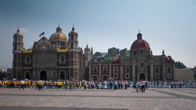 Mexico city Basilica church time lapse