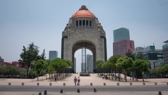 Mexico city monument of Revolution time lapse