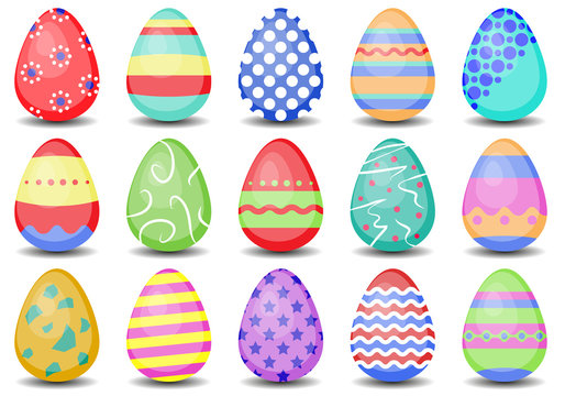 Easter eggs set icon
