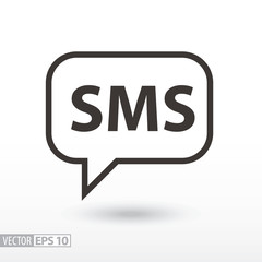 SMS flat Icon. Sign sms message - obrazy, fototapety, plakaty