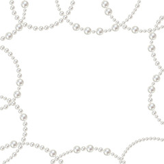 Pearl. Beads. Jewelry. Decoration. Vector. White background.