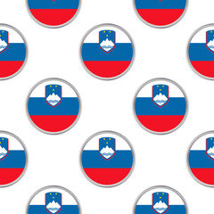 Seamless pattern from circles with flag of Slovenia.
