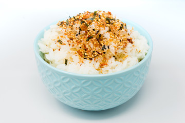 white rice with sesame isolated on background