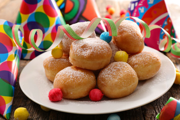 donut with carnival decoration