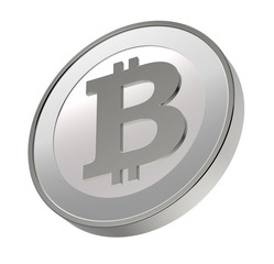 Bitcoin isolated on white. 3D illustration.