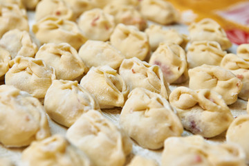 Homemade manti dumpling