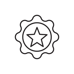 Line award badge and sign icon