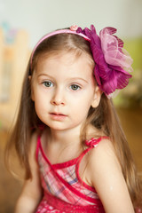 Cute girl in a Easter studio