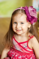 Cute girl in a Easter studio