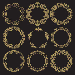 Traditional asian frames - chinese korean japanese