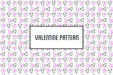 Vector valentine pattern. Design of hand drawn elements for St. Valentine's day, wedding, proposal.