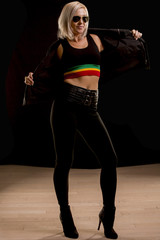 Fototapeta na wymiar Dance hall rockstar woman smoking