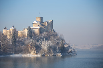 Fototapeta na wymiar Niedzica in Poland, winter view