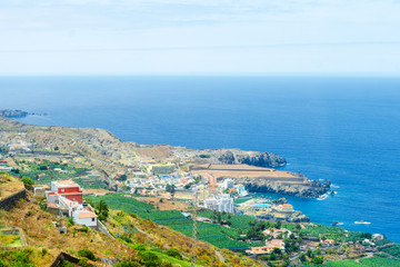 Beach in Tenerife, Canary Islands, Spain. Seascape Panorama Garachiko.