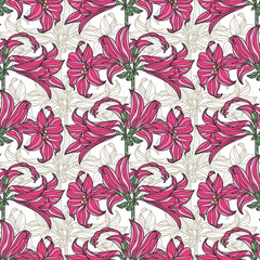Vector seamless pattern with flowers.