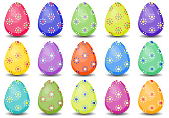 Easter eggs set icon