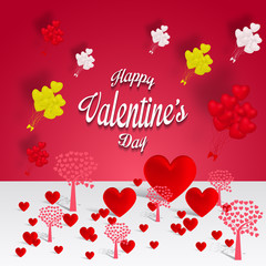Naklejka na ściany i meble Creative Concept Happy Valentines Day. Creative Valentine’s Day. Happy Valentines Day Background. Happy Valentine's Day. Love valentine's background with hearts. 