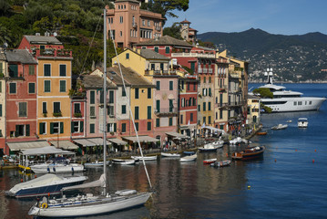 The ancient village of Portofino in Liguria, Italy