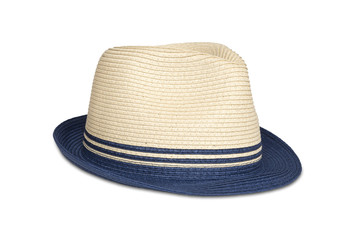 Straw hat isolated on white with clipping path