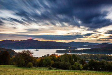 Solina lake in Polanczyk, Bieszczady, Poland