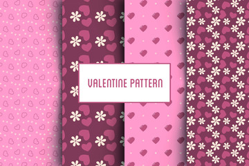 Vector valentine pattern set. Designs of hand drawn elements for St. Valentine's day, wedding, proposal.