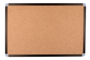 Empty Cork board on white background or isolated