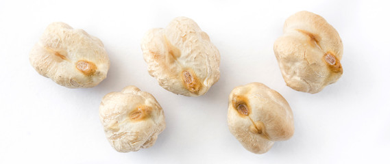 Chickpeas uncooked isolated on white background
