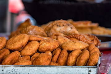 Tasty Indian patties on tray