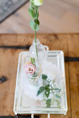 Beautiful modern floral setting decoration.