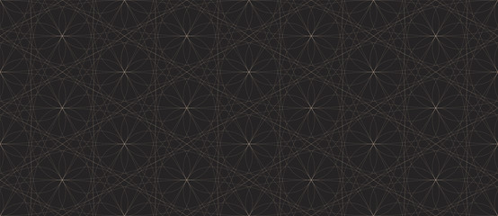 Black and White Seamless Pattern with Curved Intersecting Lines