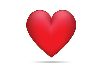 Valentine Love Red Heart on White Background Illustration