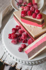 cheesecake with chocolate and berries (several layers) jelly cake