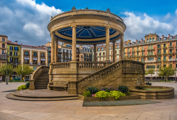 Castle Square (Plaza del Castillo) Pamplona (Iruña), the historical capitalof Navarre, Spain