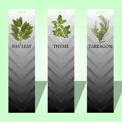 Long label with spicy herbs