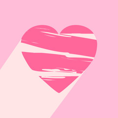 Heart icon with long shadow. Flat style.
Vector Illustration isolated for graphic and web design.
