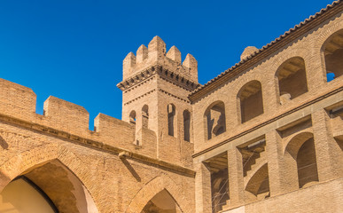 Fototapeta premium The Aljaferia Palace, a fortified Islamic palace, Zaragoza (Saragossa), autonomous community of Aragon, Spain. 