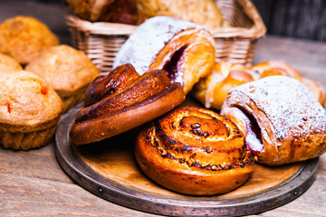Fresh baked homemade buns and rolls 