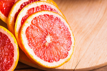 Photography of a grapefruit slices 